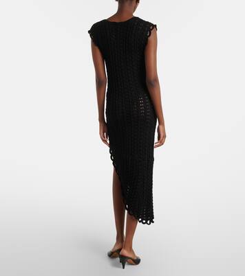 Malena asymmetric scalloped crochet midi dress | Loulou de Saison