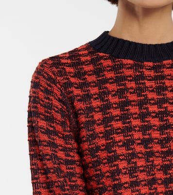 Pull en laine et coton à carreaux | Victoria Beckham