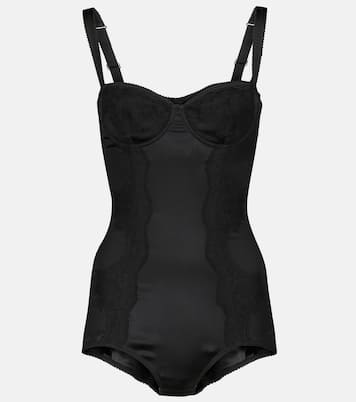 Body aus Seide mit Spitze | Dolce&Gabbana