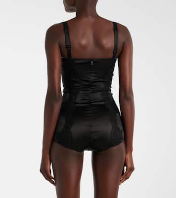 Body aus Seide mit Spitze | Dolce&Gabbana