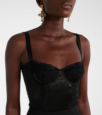 Body aus Seide mit Spitze | Dolce&Gabbana