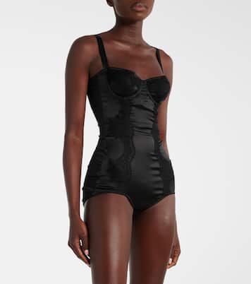 Body aus Seide mit Spitze | Dolce&Gabbana