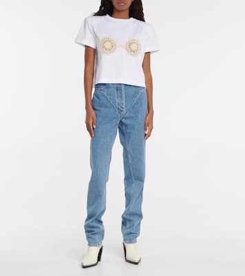 Camiseta de algodón con croché | Magda Butrym