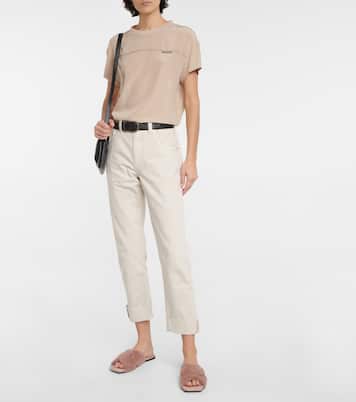 Verzierte Pantoletten aus Shearling | Brunello Cucinelli