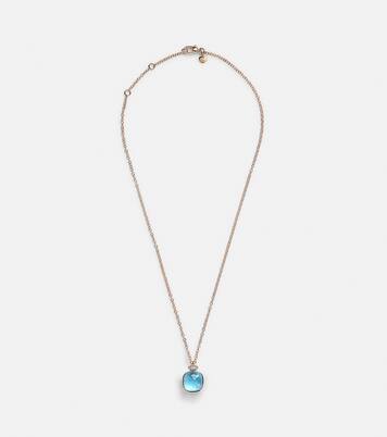 Halskette Nudo Classic aus 18kt Rosé- und Weißgold mit Diamanten und Topas | Pomellato