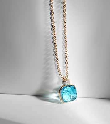 Halskette Nudo Classic aus 18kt Rosé- und Weißgold mit Diamanten und Topas | Pomellato