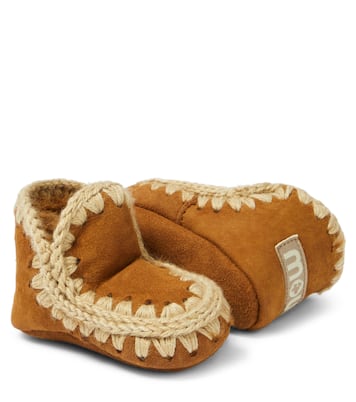 Baby shearling-lined suede booties | Mou Kids