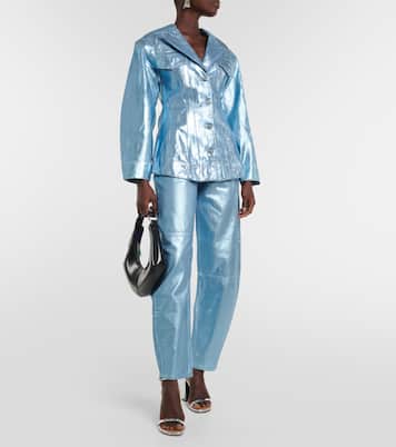 Blazer Foil aus Metallic-Denim | Ganni