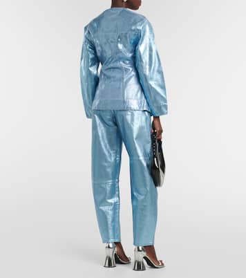 Blazer Foil aus Metallic-Denim | Ganni