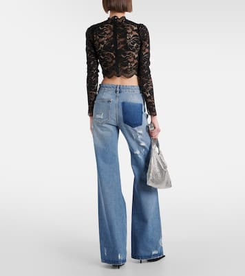 Distressed high-rise wide-leg jeans | Rabanne