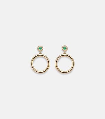 Boucles d'oreilles Endless en or 18 ct, émeraudes et diamants | Ileana Makri
