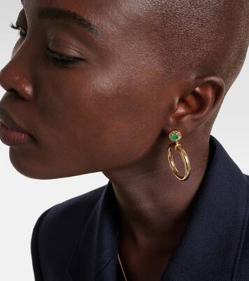 Boucles d'oreilles Endless en or 18 ct, émeraudes et diamants | Ileana Makri