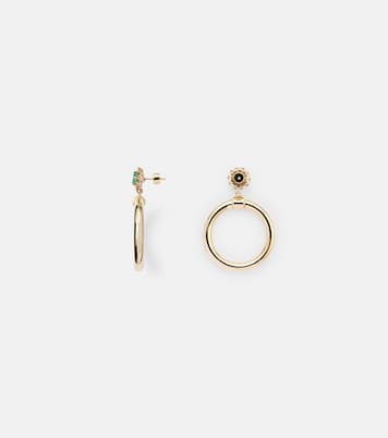 Boucles d'oreilles Endless en or 18 ct, émeraudes et diamants | Ileana Makri