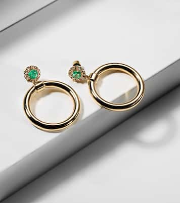 Boucles d'oreilles Endless en or 18 ct, émeraudes et diamants | Ileana Makri