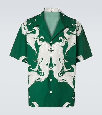 Printed cotton poplin bowling shirt | Valentino