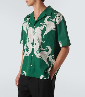 Printed cotton poplin bowling shirt | Valentino