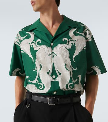 Printed cotton poplin bowling shirt | Valentino