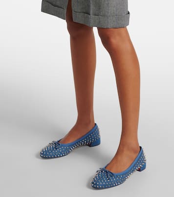 Sweetie Jane Spikes denim ballet flats | Christian Louboutin