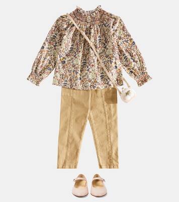 Petale smocked floral cotton top | Bonpoint