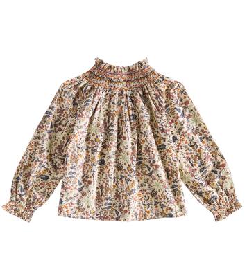 Petale smocked floral cotton top | Bonpoint