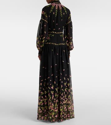 Robe longue en soie à fleurs | Erdem