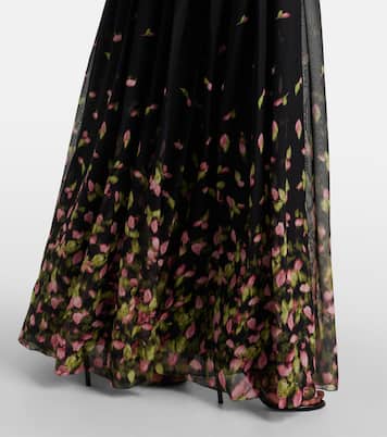 Robe longue en soie à fleurs | Erdem