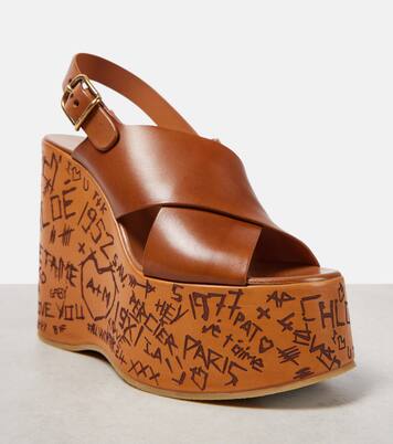Maxime leather wedge sandals | Chloé