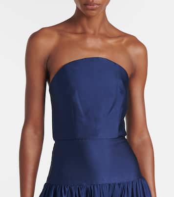 Robe longue bustier en taffetas | Roland Mouret