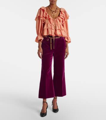 Weite Cropped-Hose aus Baumwollsamt | Chloé