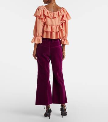 Weite Cropped-Hose aus Baumwollsamt | Chloé