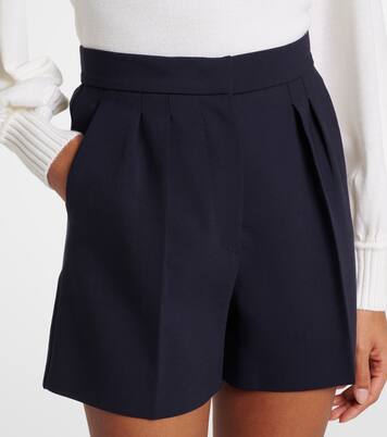 Zic high-rise wool-blend canvas shorts | Max Mara