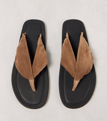 Suede thong sandals | Brunello Cucinelli