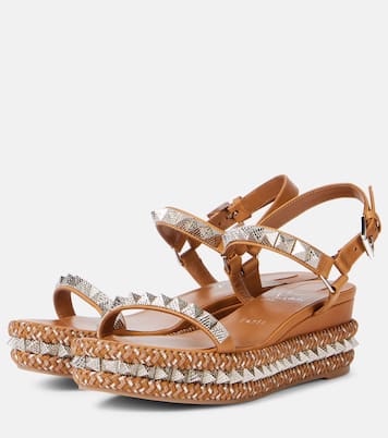 Pyra Clou 60 spiked espadrille wedges | Christian Louboutin