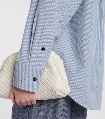 Striped cotton and linen-blend blouse | Bottega Veneta