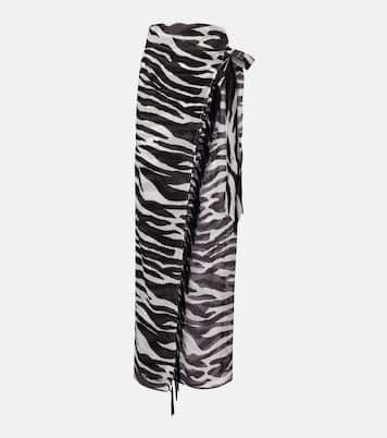Zebra-print cotton muslin beach cover-up | The Attico