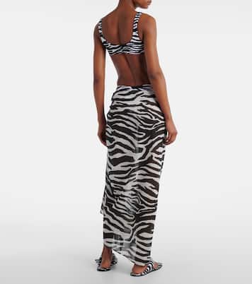 Zebra-print cotton muslin beach cover-up | The Attico