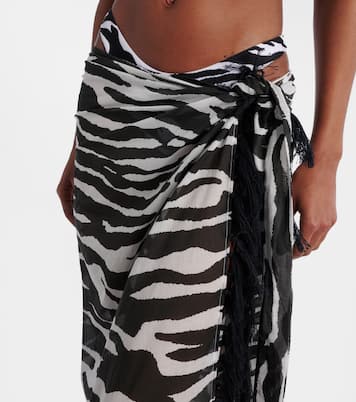 Zebra-print cotton muslin beach cover-up | The Attico