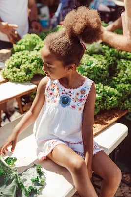 Solenia embroidered cotton gauze top | Louise Misha