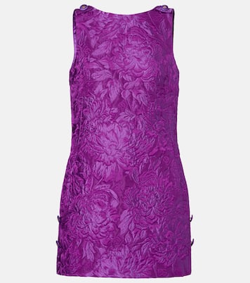 Miniabito in broccato di misto cotone con stampa floreale | Dolce&Gabbana