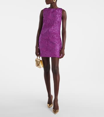 Miniabito in broccato di misto cotone con stampa floreale | Dolce&Gabbana