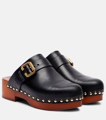 Jeannette embellished leather clogs | Chloé