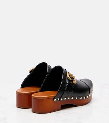 Jeannette embellished leather clogs | Chloé