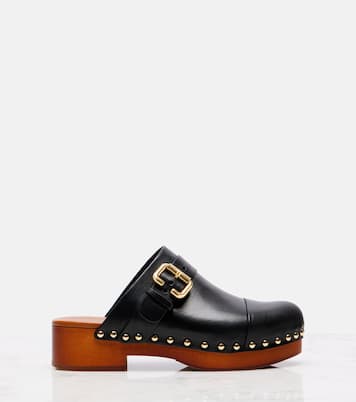 Jeannette embellished leather clogs | Chloé