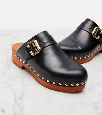 Jeannette embellished leather clogs | Chloé
