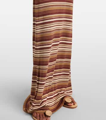 Knitted striped silk-blend maxi skirt | Aya Muse