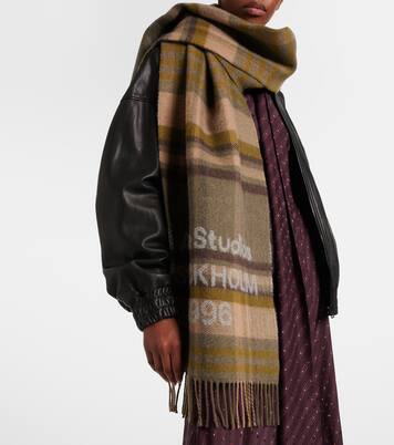 Logo checked wool scarf | Acne Studios