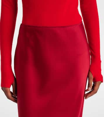 Midirock aus Satin mit Spitze | Victoria Beckham