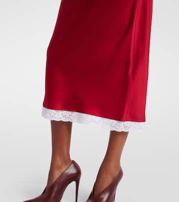 Midirock aus Satin mit Spitze | Victoria Beckham