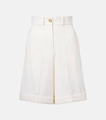 High-rise cotton gabardine Bermuda shorts | Patou