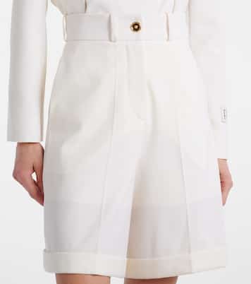 High-rise cotton gabardine Bermuda shorts | Patou